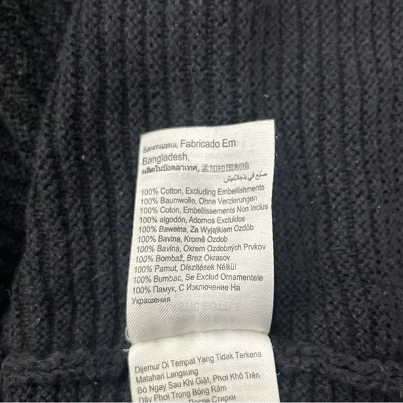 Cotton On Black Ribbed Cropped Crew Neck Sweater DD - Picture 4 of 5